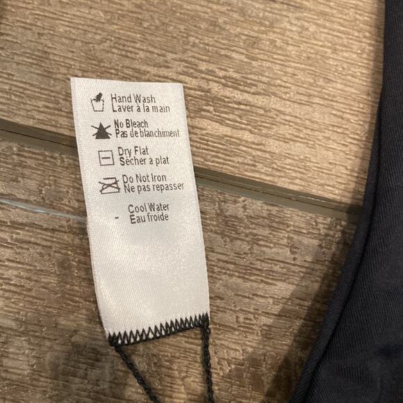 NWT L SPACE by Monica Wise Black One Piece Swim Suit Size 12 - Picture 13 of 14